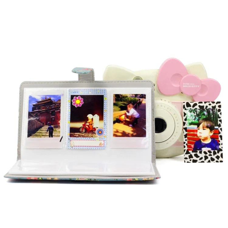 Rose Pattern 3 inch DIY PU Mini Creativity Insert Type 32 Pages Exquisite Photo Album for Polaroid, Rose