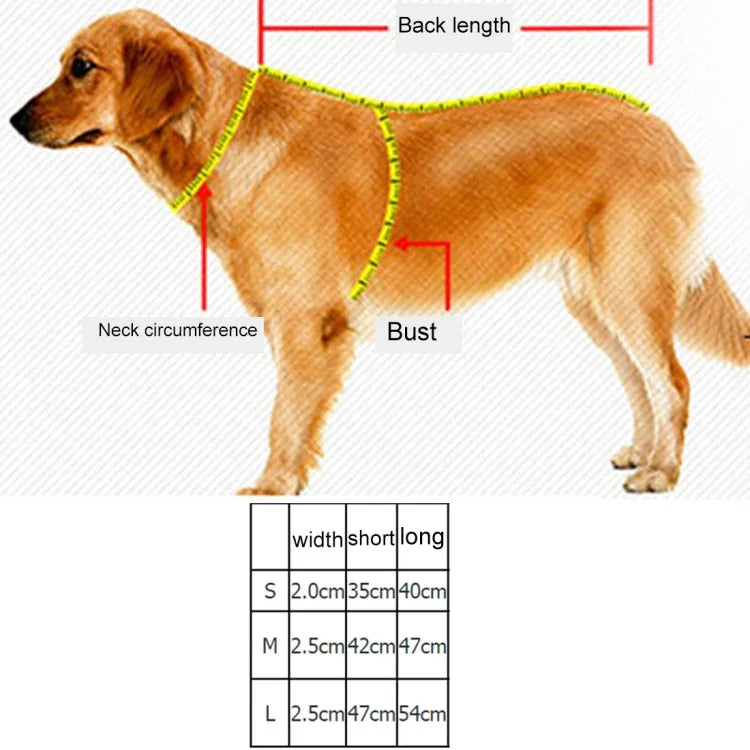 Pet Dogs Polyester Reflective Breathable Pets Collar Traction Lead Leash, Size: M, 2.5*42*47cm, Size: M, 2.5*42*47cm