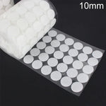 1000 PCS 10mm Round Nylon Adhesive Hook and Loop Fastener, 10mm (Black), 10mm (White)