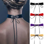 2 PCS European and American Fashion Street-snap Collar Hollow Alloy Velvet Choker Necklace, Random Color Delivery, TERQ02