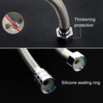 3m Flexible Stainless Steel Showerhead Hose Pipe Double Interlock Copper Interface Anti Burst Bath Water Pipe, 3m (Double Interlock)