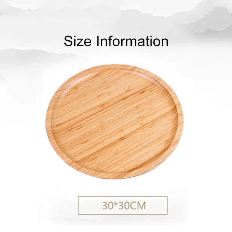 Household Creative Simple Round Bamboo Tea Tray Mini Tea Table, Diameter: 30cm, Diameter: 30cm
