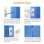 1 Pair 107 Stainless Steel Invisible Door Bead Spring Beads Special Bead Lock Door Bead, 107 Copper + stainless Steel Panel