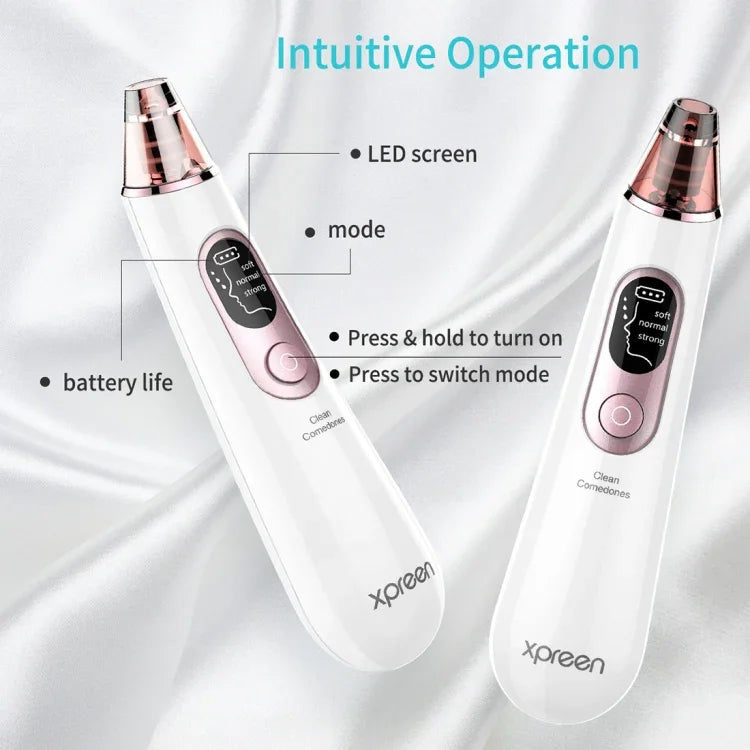 Xpreen Rechargeable Pore Cleanser Home Facial Beauty Device with LED Screen & 4 Probes, XPRE111