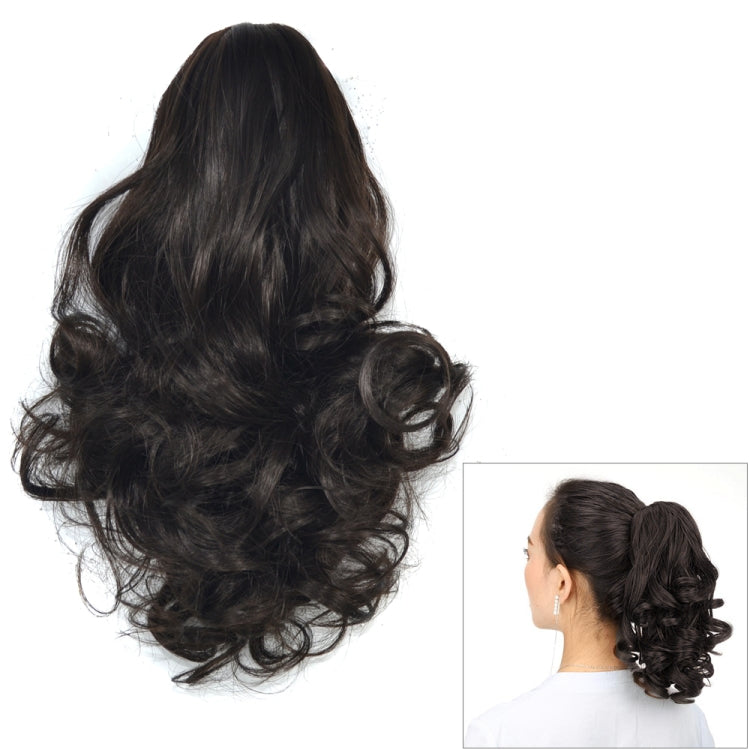 Natural Short Curly Hair Clip-on Pear Blossom Roll Horsetail Wig