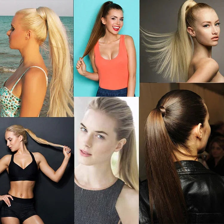 33# Invisible Seamless Bandage-style  Wig Long Straight Hair Wig Ponytail, 33#