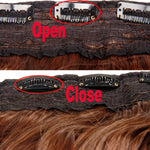 1B# One-piece Seamless Five-clip Wig Long Straight Wig Piece, 1B#