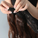 1B# One-piece Seamless Five-clip Wig Long Straight Wig Piece, 1B#