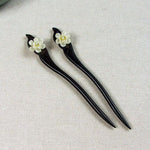 Classical Green Sandalwood Ancient Hairpin Hair Costume Headdress-Banyue Jade Flower + Gift Box, Gift Box Colors Are Random, Green Sandalwood Wanyue Jade Flower White