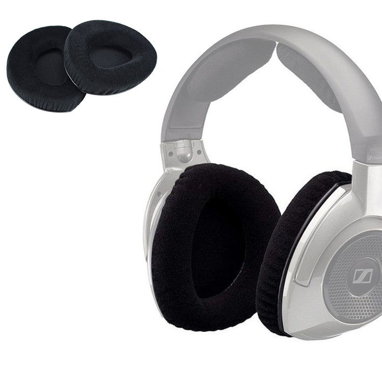 2 PCS For Sennheiser RS160 / 170 / HDR170 / 180 / 160 Flannelette Earphone Cushion Cover Earmuffs Replacement Earpads without Buckle, Flannelette