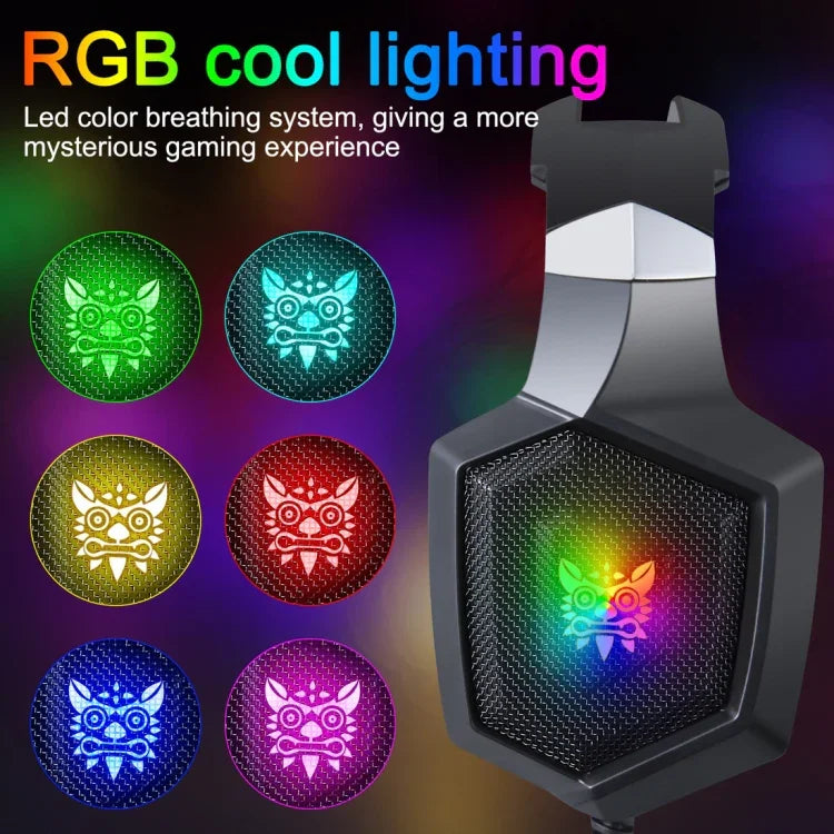 ONIKUMA K8 Over Ear Bass Stereo Surround Gaming Headphone with Microphone & LED Lights