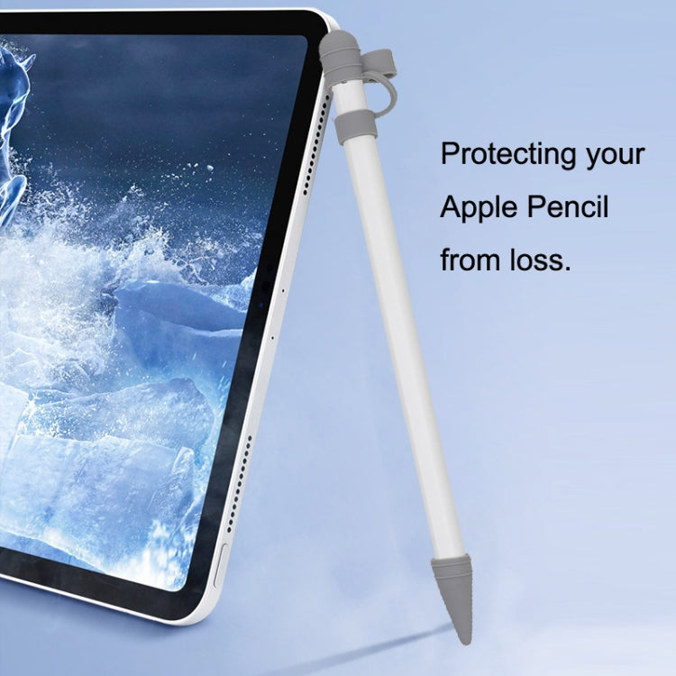 3 in 1 Silicone Protective Cover+Touch Cap Pen+Nip Pen Case For Apple Pencil, White