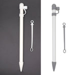 3 in 1 Silicone Protective Cover+Touch Cap Pen+Nip Pen Case For Apple Pencil, White