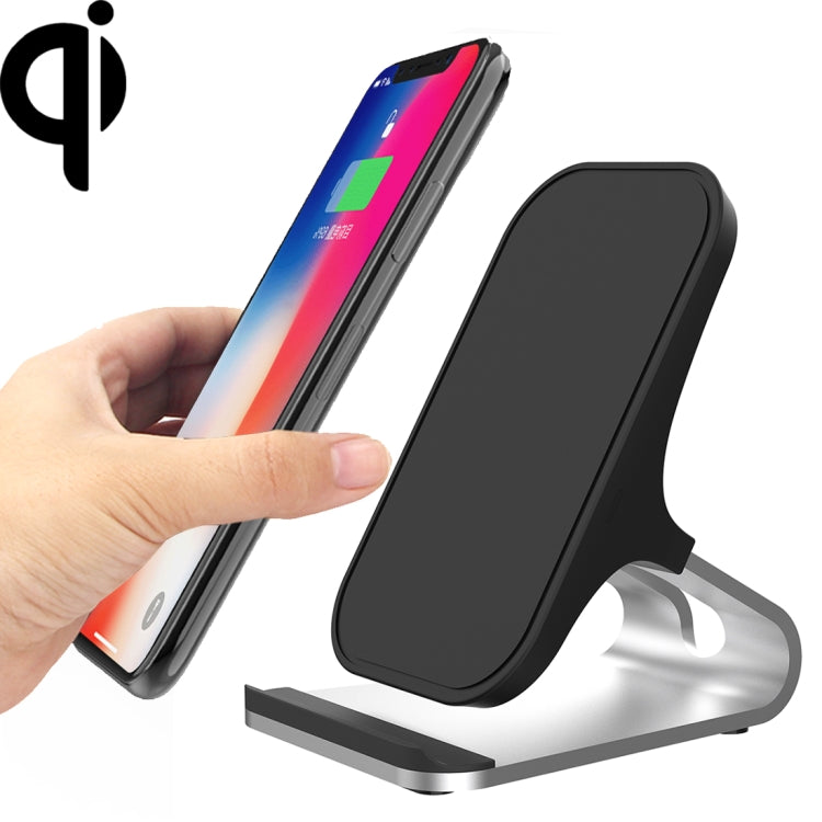 HAMTOD M5 15W Intelligent Dual Coil Design Qi Standard Holder Wireless Charger with Indicator Light, Support Fast Charging, M5 Silver, M5 Black