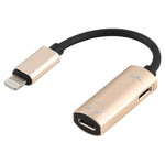 2 in 1 8 Pin Male to Dual 8 Pin Female Charging and Listening to Music Audio Earphone Adapter, Compatible with All IOS Systems