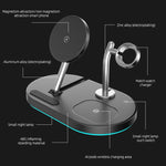 S20 4 in 1 15W Multifunctional Magnetic Wireless Charger with Night Light & Holder for Mobile Phones / AirPods, S20 White