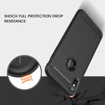 For iPhone XS Max Brushed Texture Carbon Fiber Shockproof TPU Protective Back Case, For iPhone XS Max