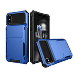 For iPhone X / XS Shockproof TPU + PC Protective Case with Card Slot