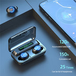 F9-9 TWS CVC8.0 Noise Cancelling Bluetooth Earphone with Charging Box, Support Touch Lighting Effect & Three-screen LED Power Display & Power Bank & Mobile Phone Holder & HD Call & Voice Assistant, F9-9 Black