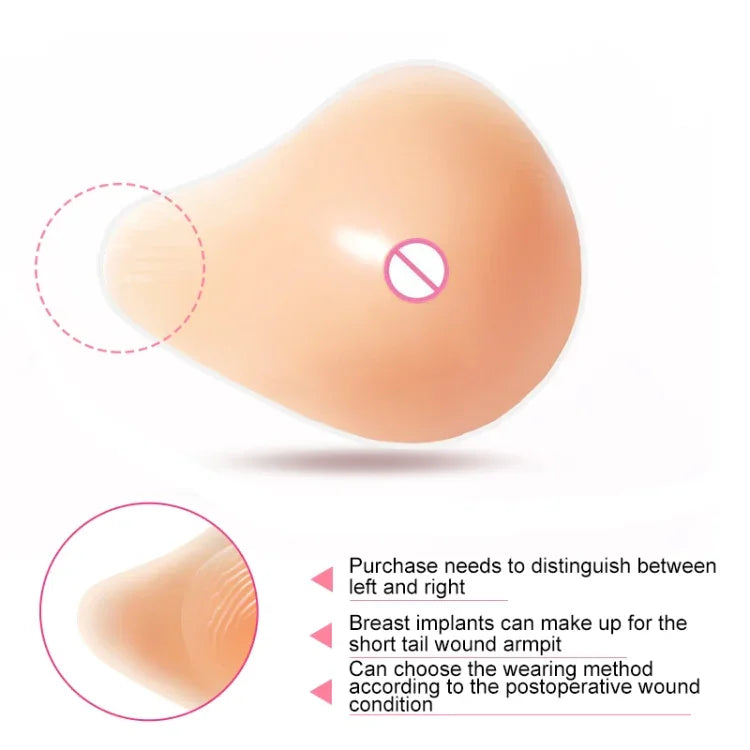 AS9 Spiral Shape Postoperative Rehabilitation Fake Breasts Silicone Breast Pad Nipple Cover 600g/Left, 600g/Left