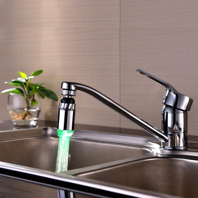 SDF-B2 1 LED ABS Temperature Sensor RGB LED Faucet Light Water Glow Shower, Size: 78 x 28mm, Interface: 22mm (Silver), SDF-B2