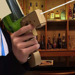 Plastic Wrapped Metal Bubbly Blaster Champagne Bottle Squirt Gun Bar Tool, Plastic Wrapped Metal