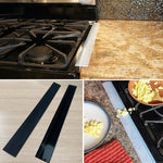 2 PCS 25 inches Gas Stove Slit Strip Antifouling Dustproof Waterproof Kitchen Sealing Strip, 25 inches, 25 inches (Black)