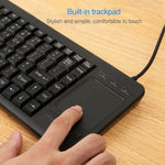 DS-8800 PS / 2 Interface Prevent Water Splashing Laser Engraving Character One-piece Wired Touchpad Keyboard, Length: 1.5m, DS-8800 PS/2
