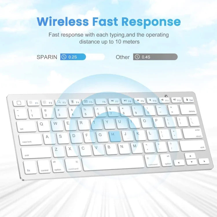 WB-8022 Ultra-thin Wireless Bluetooth Keyboard for iPad, Samsung, Huawei, Xiaomi, Tablet PCs or Smartphones, French Keys, French Keys