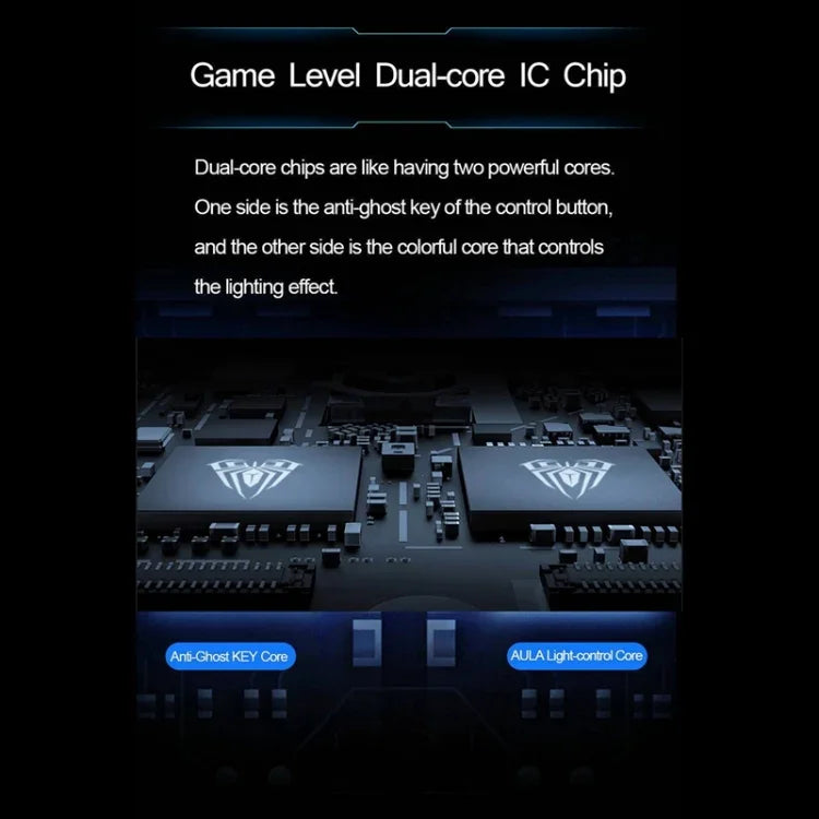 AULA F2088 108 Keys Mixed Light Mechanical Blue Switch Wired USB Gaming Keyboard with Metal Button, Blue Switch Black