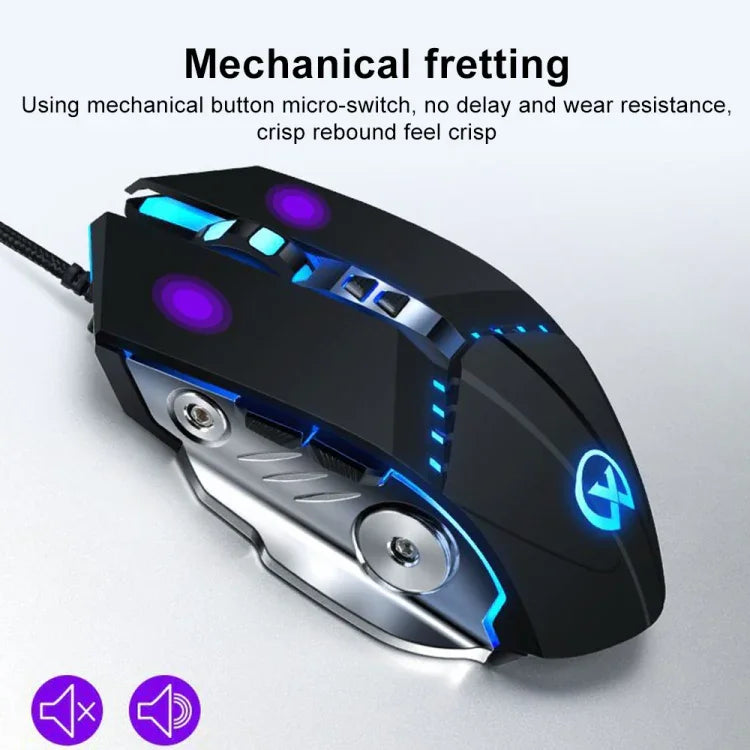 GM20 3200DPI 4-modes Adjustable 7-keys RGB Light Wired Gaming Mouse, GM20 Black, GM20 White