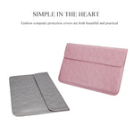PU01S PU Leather Horizontal Invisible Magnetic Buckle Laptop Inner Bag for 14.1 inch laptops, with Small Bag, 14.1 inch with Small Bag