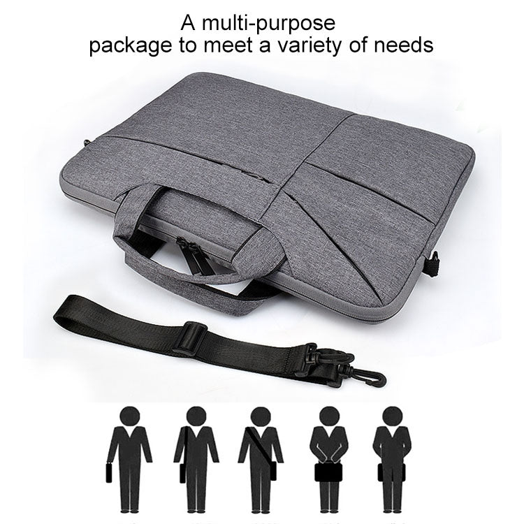ST02S Waterproof Tear Resistance Hidden Portable Strap One-shoulder Handbag for 14.1 inch Laptops, with Suitcase Belt, ST02S 14.1 inch Black, ST02S 14.1 inch Dark Gray, ST02S 14.1 inch Pink, ST02S 14.1 inch Light Grey, ST02S 14.1 inch Navy Blue