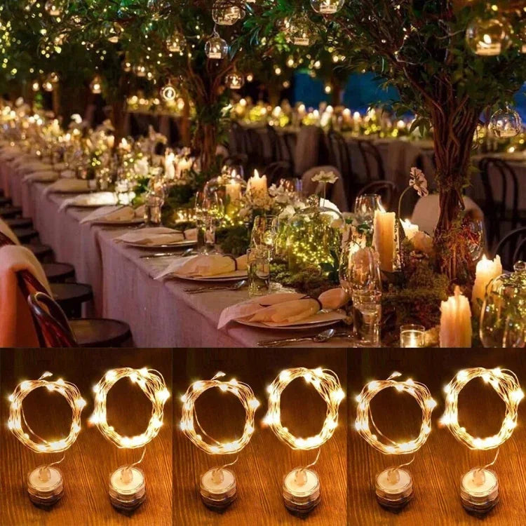 20 LEDs 2700-2900K Rope Fairy Light For Party / Holiday, Length: 2m, DC 6V, 6 PCS 2m