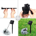 Peach Blossom Shape 50 LEDs Outdoor Garden Waterproof Christmas Spring Festival Decoration Solar Lamp String