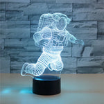 Astronaut Shape 3D Colorful LED Vision Light Table Lamp, Crack Touch Version, Crack Touch Version