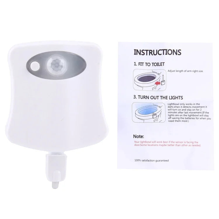 8 Colors Indoor Lighting Night Lights Motion Sensor LED Toilet Seat Cover Lightbowl Light Lamp, LED1660, LED1660US