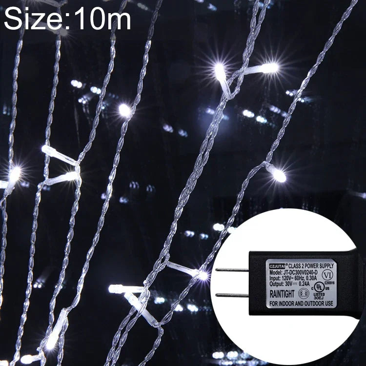 100 LEDs Fairy String Decorative Light with End Joint & 8 Model Functions, US Plug, 10m White Light