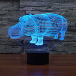 7 Color Discoloration Creative Visual Stereo Lamp Desk Lamp Night Light, Rhino Style