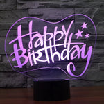 7 Color Discoloration Creative Visual Stereo Lamp Desk Lamp Night Light, Happy Birthday Style