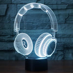 7 Colour Discoloration Creative Visual Stereo Lamp Desk Lamp Night Light, Headset Shape
