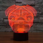 7 Color Discoloration Creative Visual Stereo Lamp Desk Lamp Night Light, Dog Shape