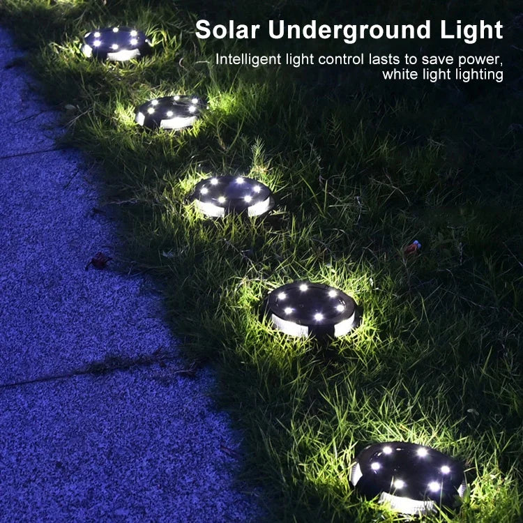 10 LEDs Solar Outdoor Garden Waterproof Buried Light, 10 LED
