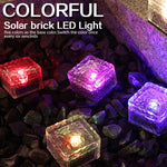Solar Powered Square Tempered Glass Outdoor LED Buried Light Garden Decoration Lamp IP55 Waterproof，Size: 10 x 10 x 5.2cm, 10 x 10 x 5.2cm