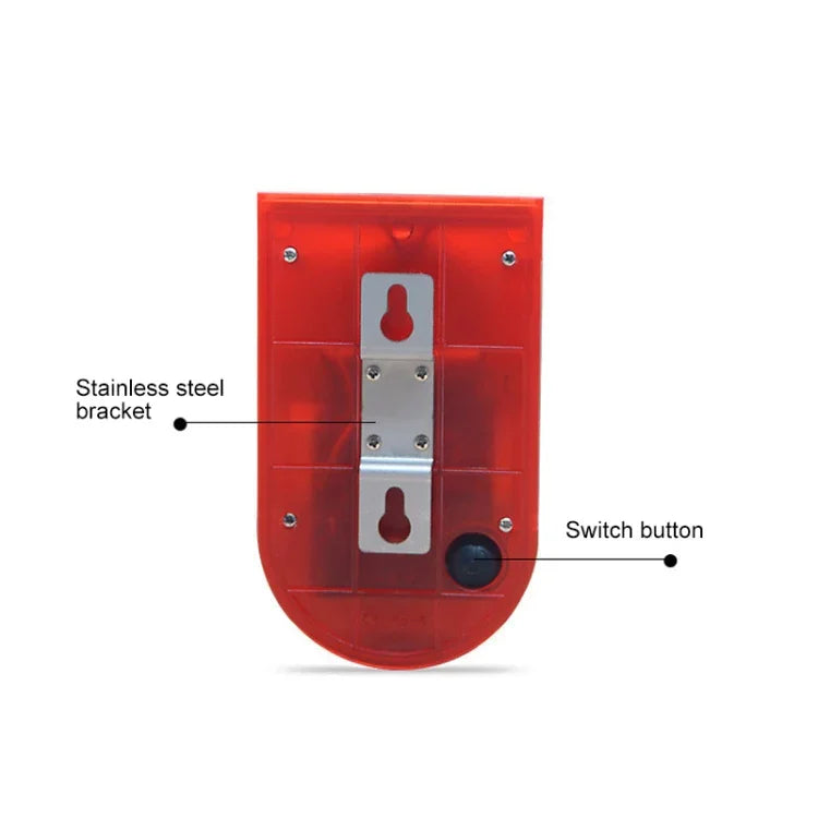 Solar Powered Sound-light Alarm Warning Light IP65 Waterproof 110 dB Burglar Alarm