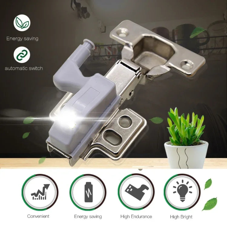 0.3W Universal Inner Hinge LED Sensor lamp Cupboard 3 LEDs Night light Auto ON/OFF Bulb, 1 PCS White Light, 1 PCS Warm White