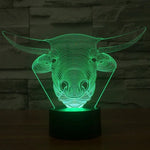 7 Colour Discoloration Creative Visual Stereo Lamp Desk Lamp Night Light, Cow Style