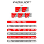 MICRODATA 128GB Class10 Red and Grey TF(Micro SD) Memory Card, 128GB