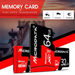 MICRODATA 128GB U3 Red and Black TF(Micro SD) Memory Card, 128GB