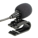 ZJ025MR Stick-on Clip-on Lavalier Stereo Microphone for Car GPS / Bluetooth Enabled Audio DVD External Mic, Cable Length: 3m, 90 Degree Elbow 3.5mm Jack, Elbow 3.5mm Jack Stereo